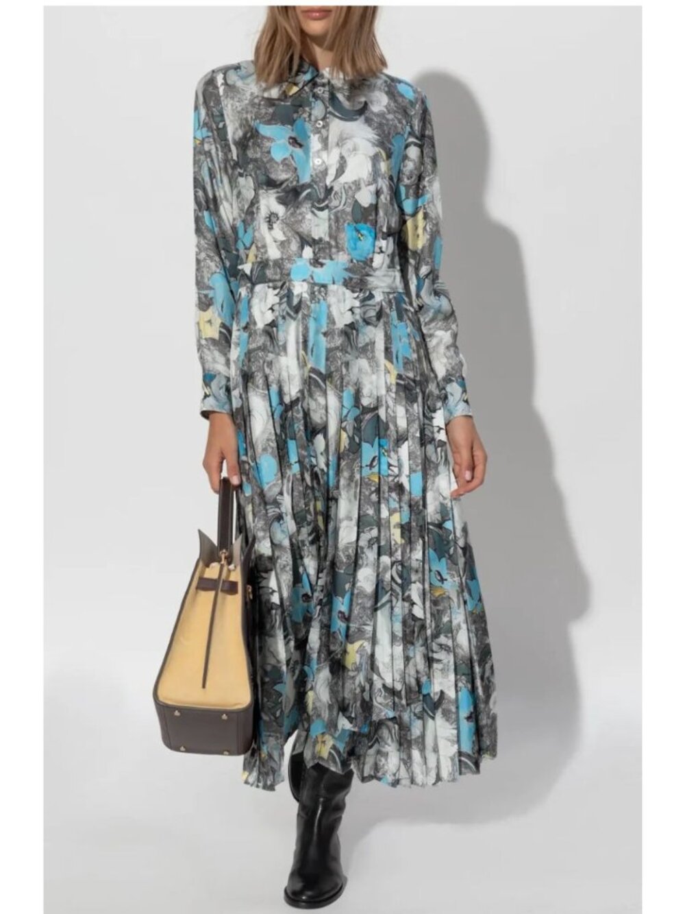Tory Burch printed pleated midi dress - Size 6